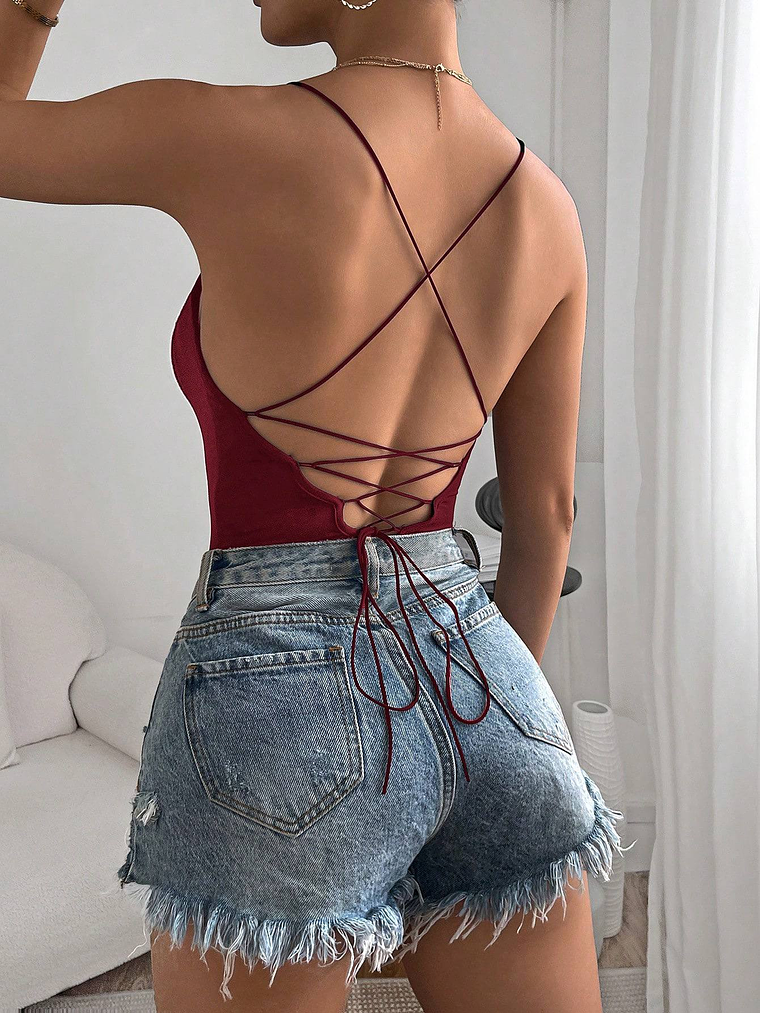 BODY BASICO ESCOTE ESPALDA TRENZADO CON CORDON FINO  1