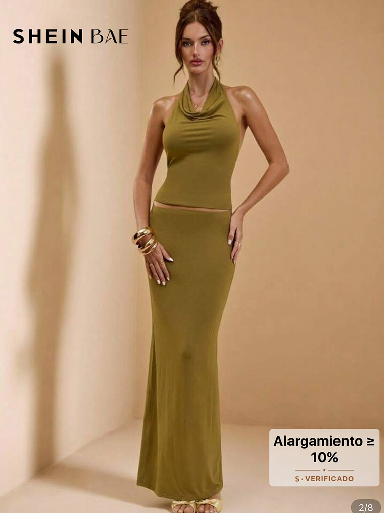 CONJUNTO TOP TENDENCIA Y FALDA AJUSTADA  1