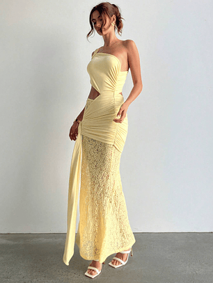 VESTIDO LARGO AJUSTADO TENDENCIA 