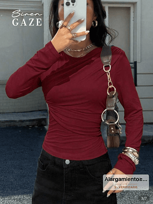 BLUSA MANGA LARGA AJUSTADA TENDENCIA 