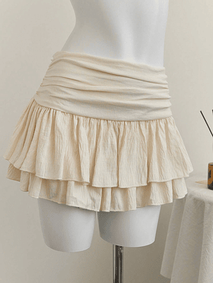 FALDA MINI ACAMPANADA FRUNCIDA