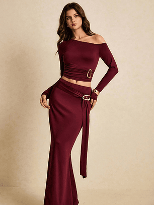 CONJUNTO DE TOP Y FALDA TENDENCIA 