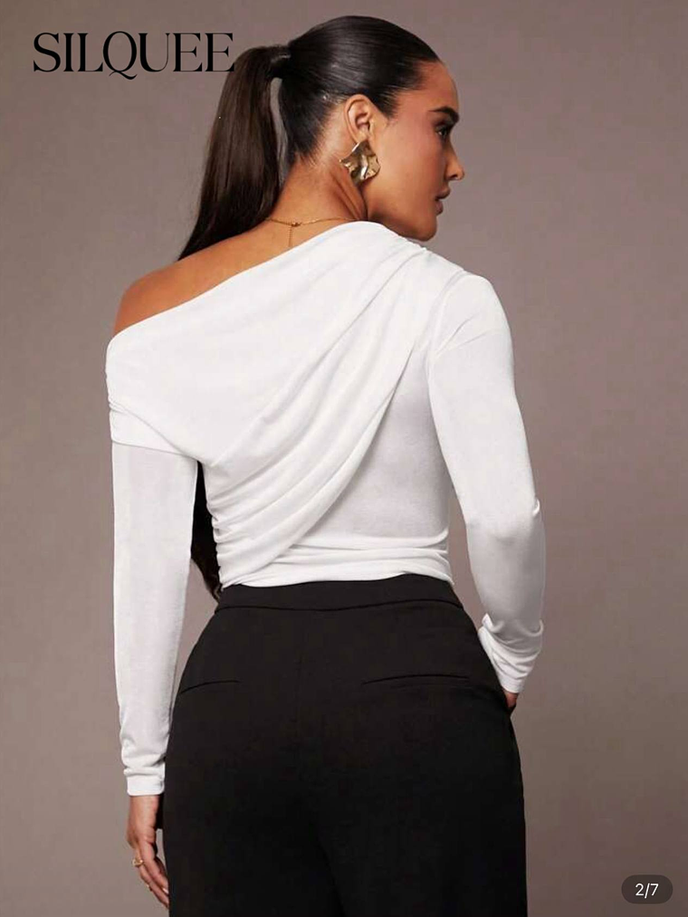 BLUSA MANGA LARGA AJUSTADA TENDENCIA  2