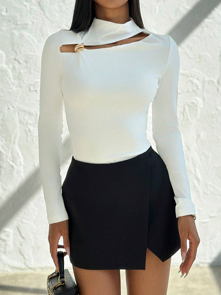 BLUSA MANGA LARGA AJUSTADA TENDENCIA  1