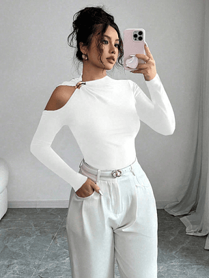 BLUSA MANGA LARGA AJUSTADA TENDENCIA 