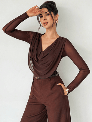 BLUSA MANGA LARGA AJUSTADA TENDENCIA 