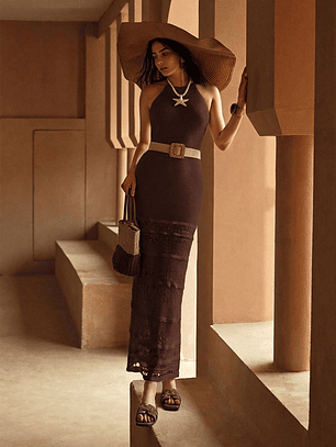 VESTIDO LARGO AJUSTADO TENDENCIA 