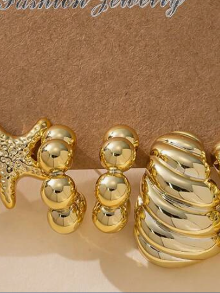 SET DE 3 PARES DE PENDIENTES MATERIAL LIVIANO 2