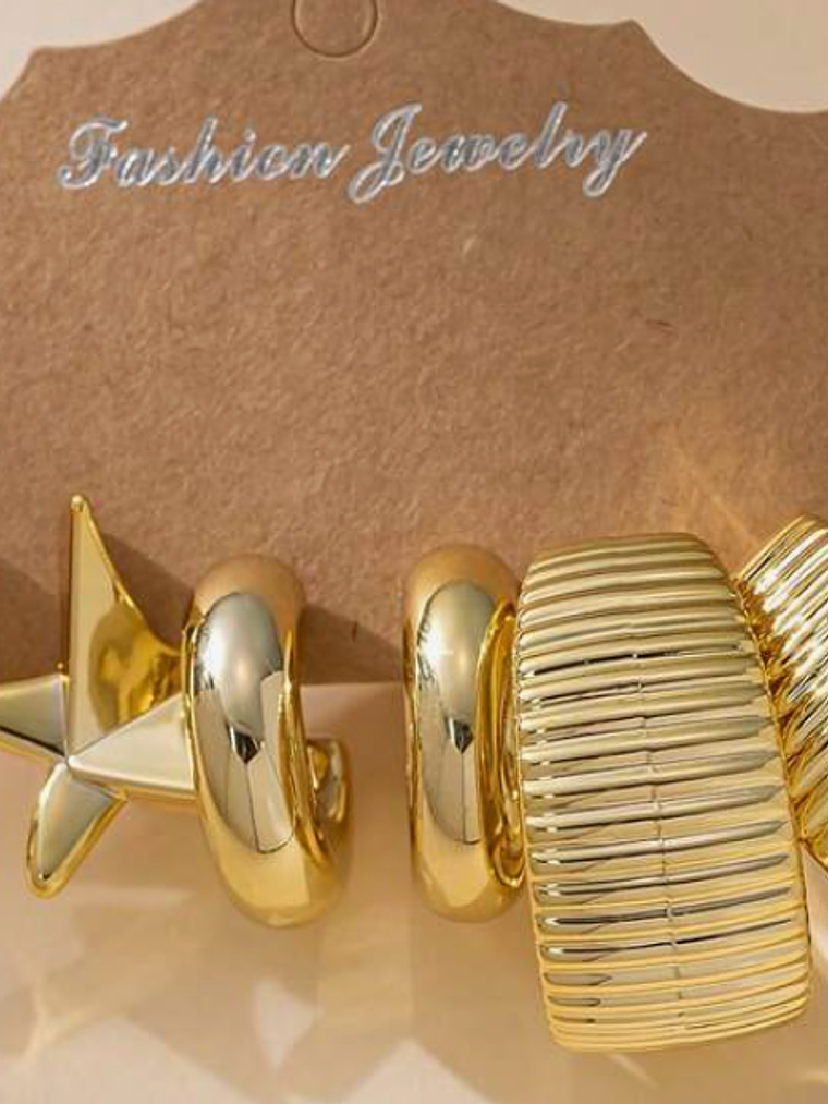 SET DE 3 PARES DE PENDIENTES MATERIAL LIVIANO 3