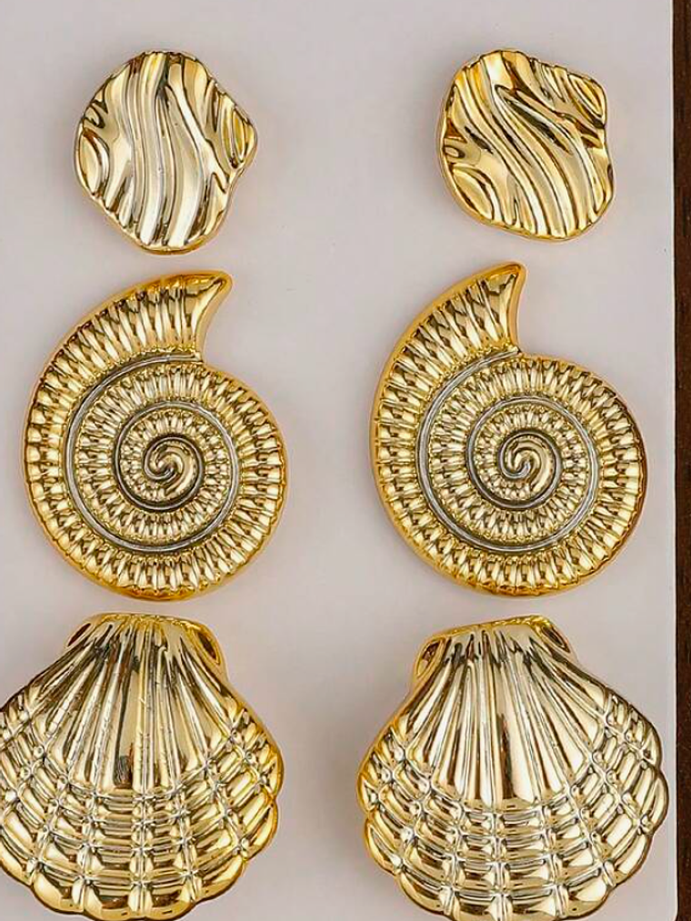 SET DE 3 PARES DE PENDIENTES MATERIAL LIVIANO 4