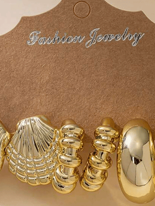 SET DE 3 PARES DE PENDIENTES MATERIAL LIVIANO