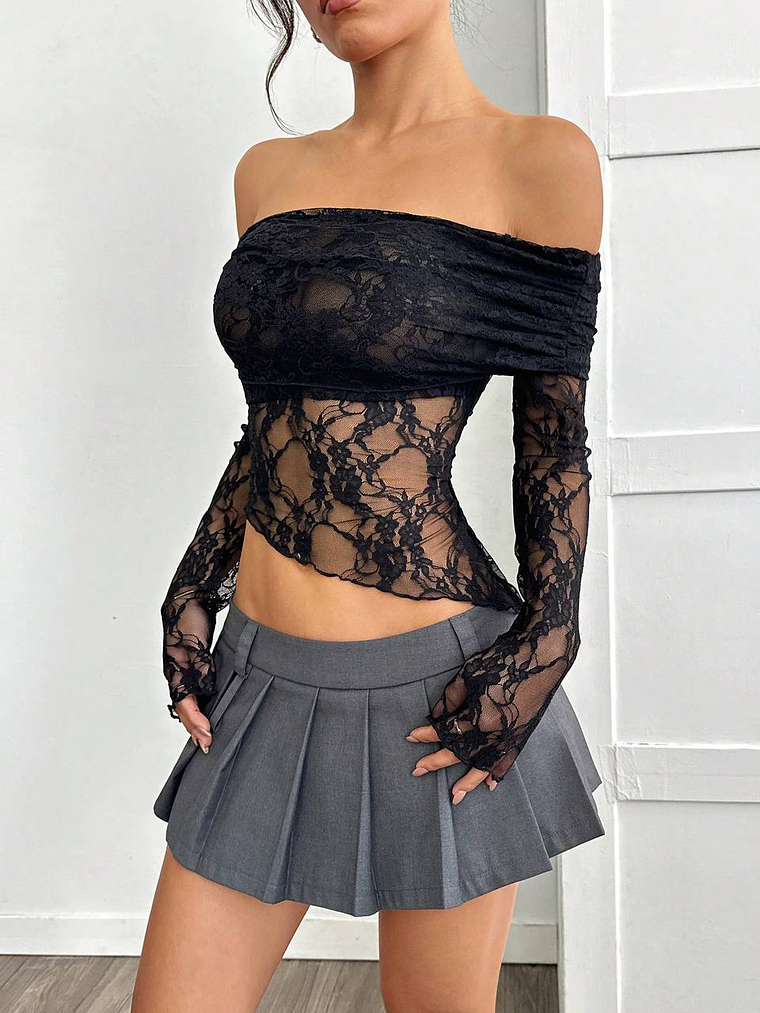 BLUSA DE ENCAJE TENDENCIA  1