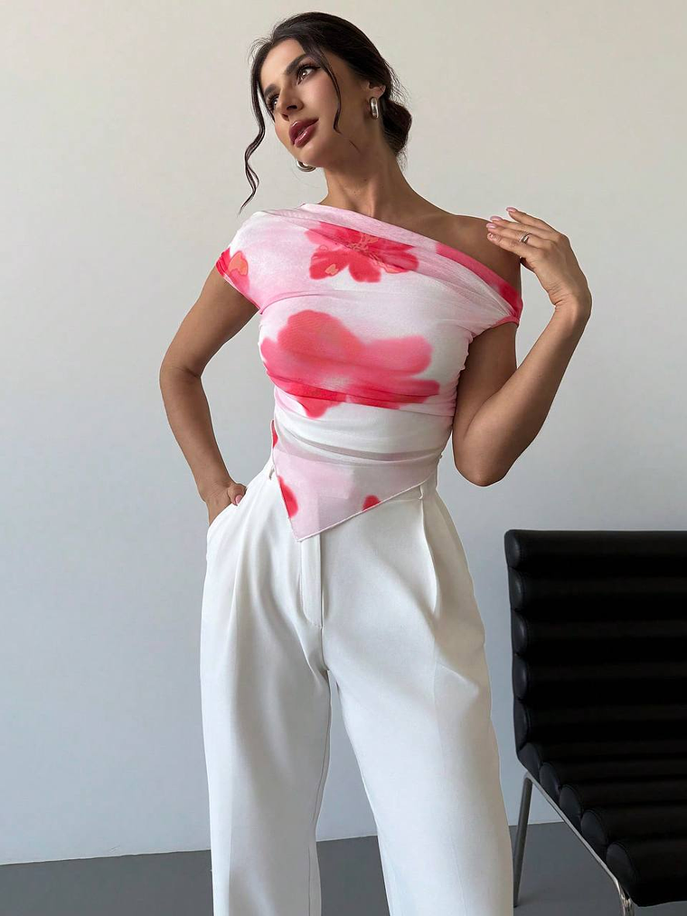 BLUSA DE MALLA ESTAMPADA  1