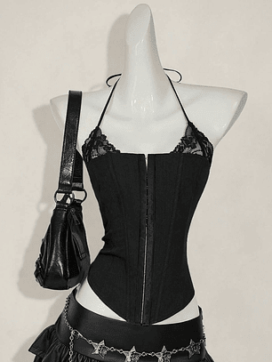 TOP TIPO CORSET NEGRO 