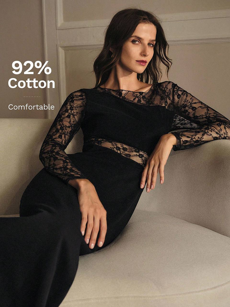 VESTIDO LARGO AJUSTADO TENDENCIA  1