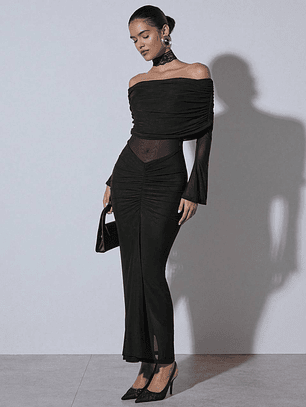 VESTIDO LARGO AJUSTADO TENDENCIA 