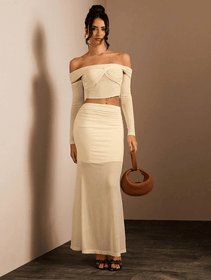 CONJUNTO DE TOP Y FALDA TENDENCIA 