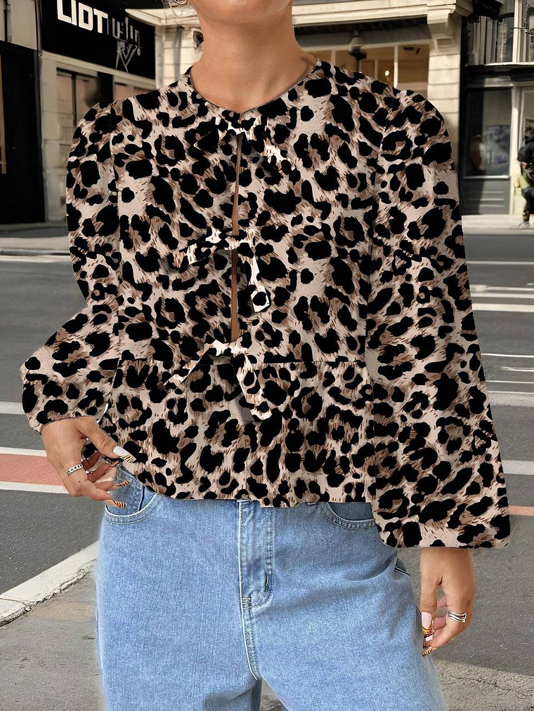 BLUSA ANIMAL PRINT DE DAMA  1
