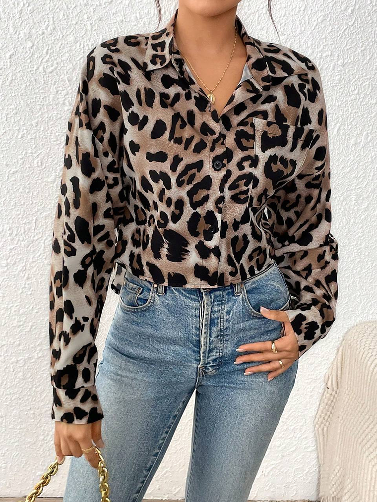 CAMISA ANIMAL PRINT DE DAMA  1