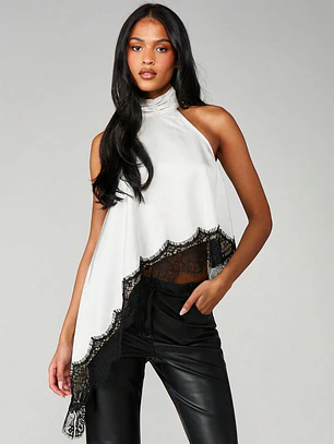 BLUSA DE ENCAJE TENDENCIA 