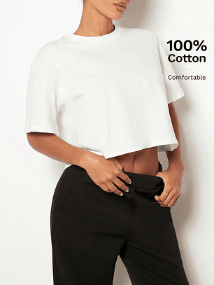 CAMISETA CORTA DE ALGODON