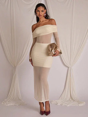 VESTIDO LARGO AJUSTADO TENDENCIA 