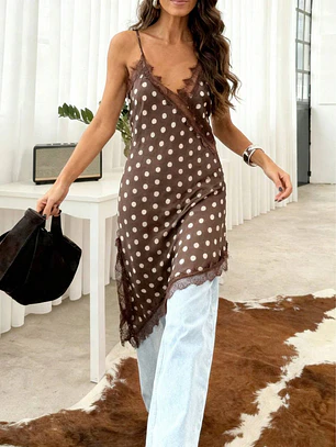 BLUSA- VESTIDO DE ENCAJE TENDENCIA DE LUNARES