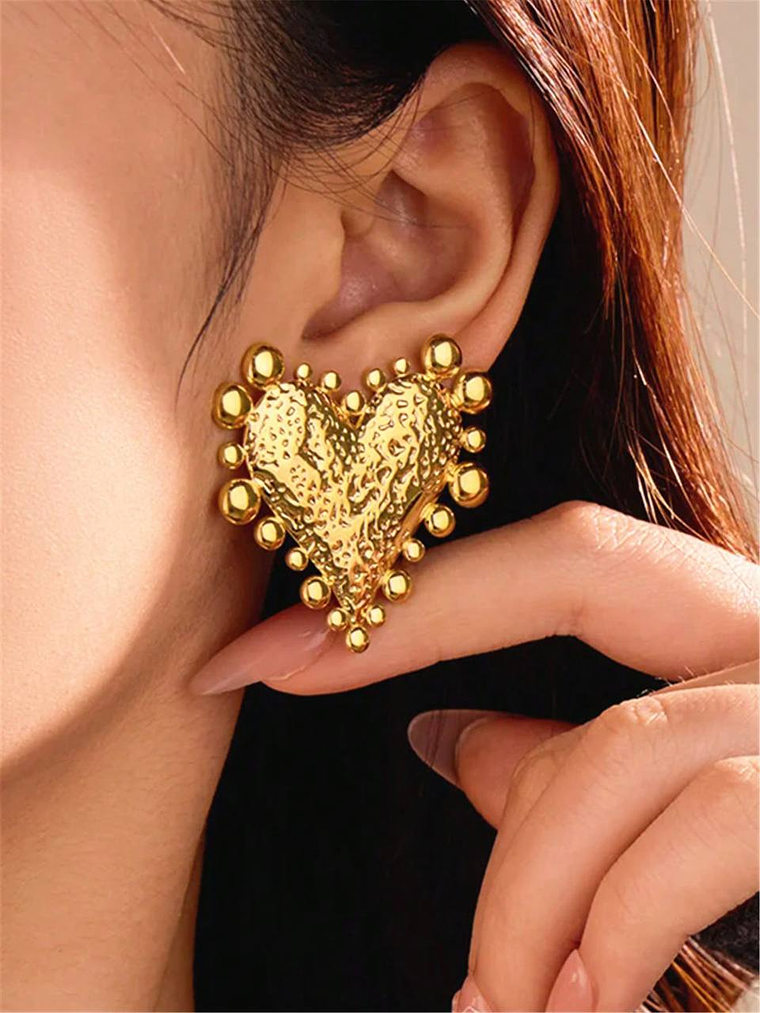 PENDIENTES DORADO DE CORAZONES  1