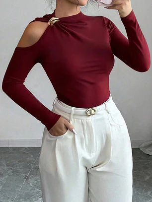 BLUSA MANGA LARGA AJUSTADA TENDENCIA PLUS 