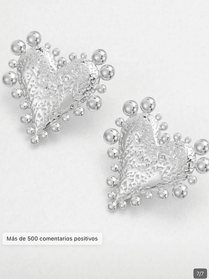 PENDIENTE PLATEADO DE CORAZON 