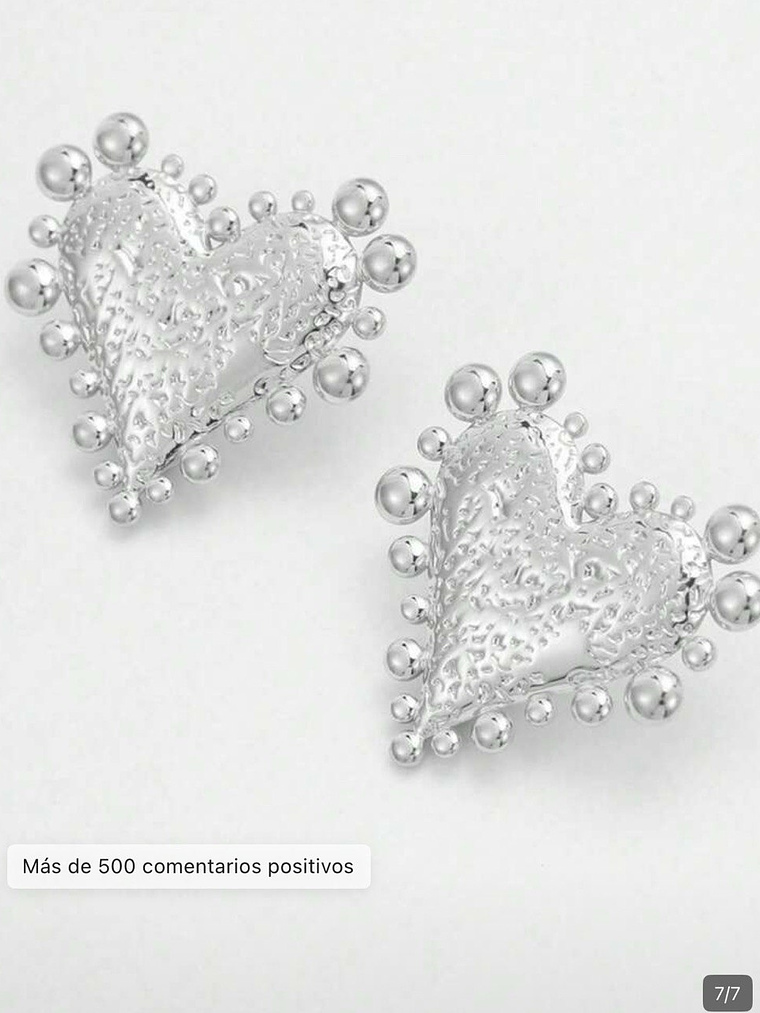 PENDIENTE PLATEADO DE CORAZON  1