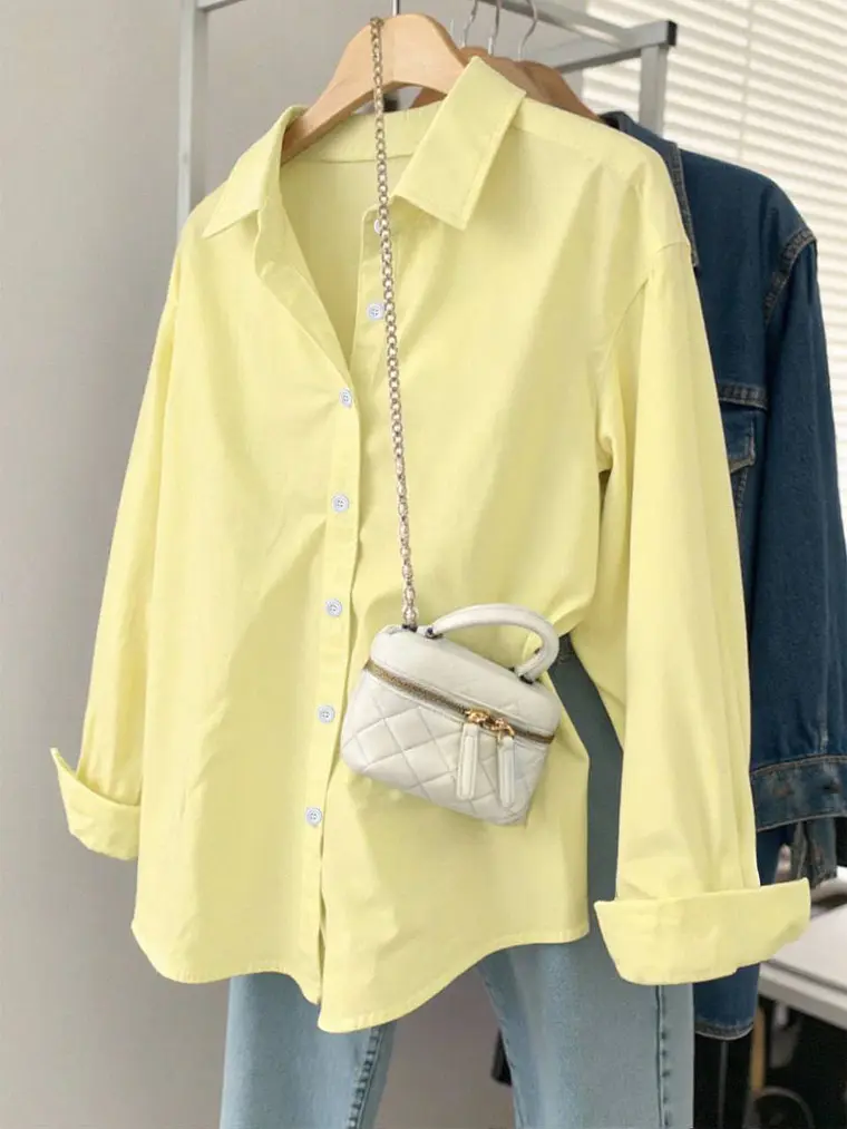 CAMISA AMARILLA DE DAMA CLASICA  1