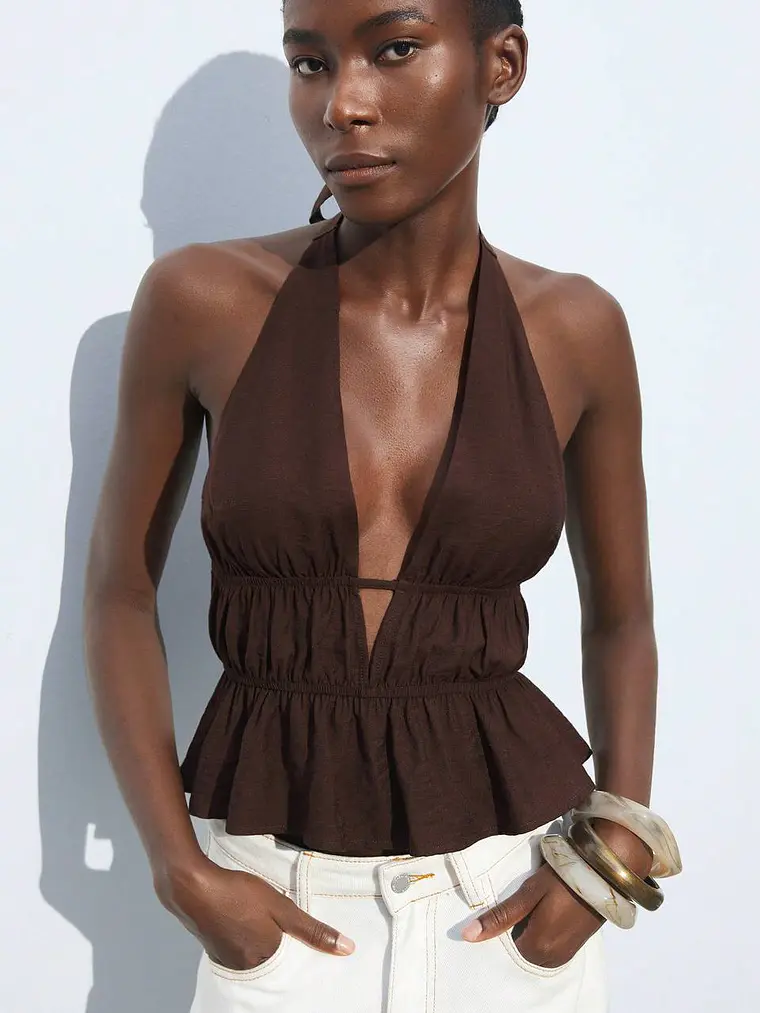 BLUSA ESCOTE CUELLO V TENDENCIA  1