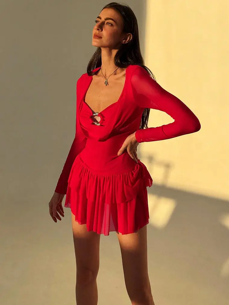 VESTIDO DE MODA DE MANGA LARGA 1