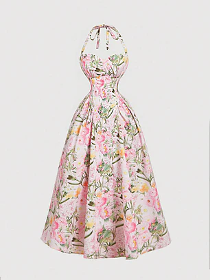 VESTIDO MIDI DE FLORES