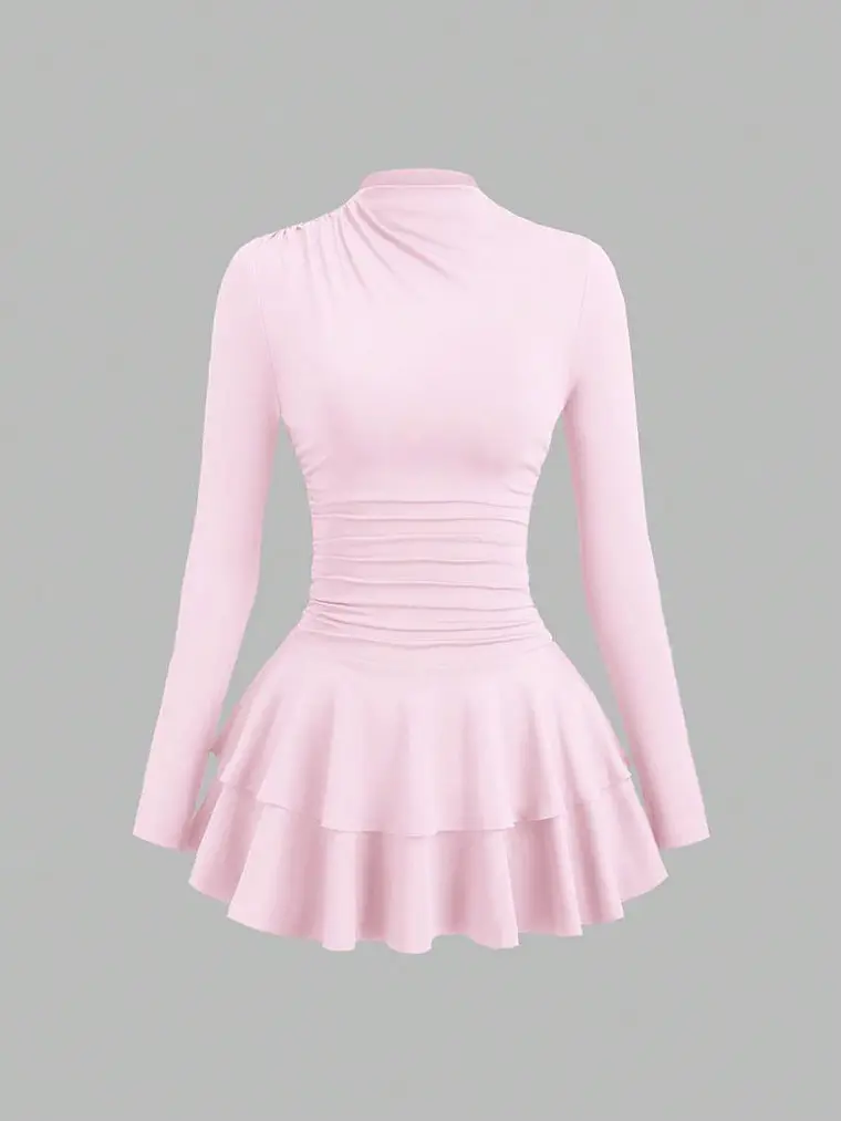 VESTIDO CORTO ROSADO PASTEL 1