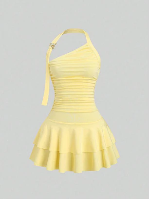 VESTIDO CORTO AMARILLO