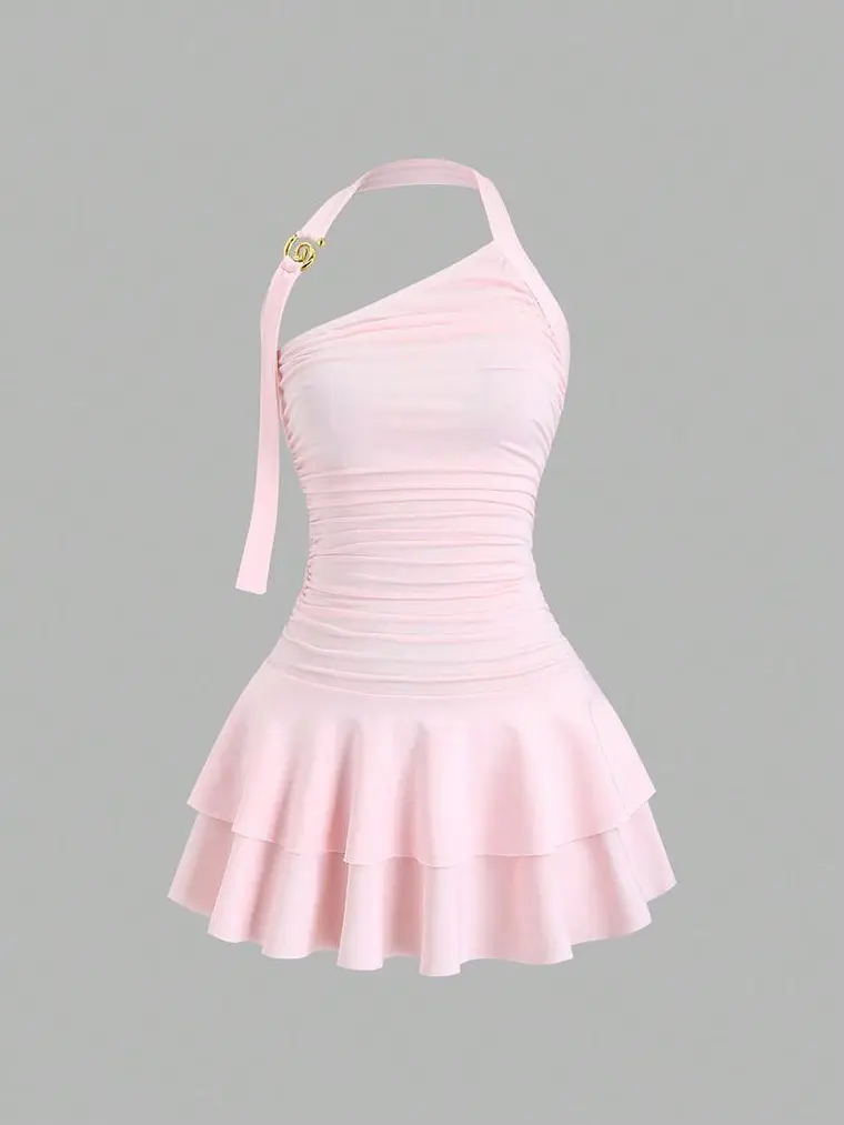 VESTIDO CORTO ROSADO PASTEL 1
