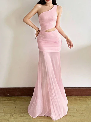 VESTIDO LARGO AJUSTADO TENDENCIA 