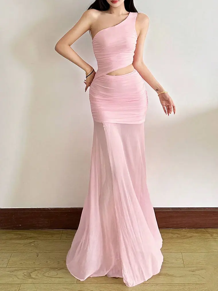 VESTIDO LARGO AJUSTADO TENDENCIA  1