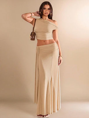 CONJUNTO DE FALDA CAQUI