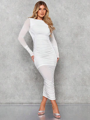 VESTIDO LARGO AJUSTADO TENDENCIA 