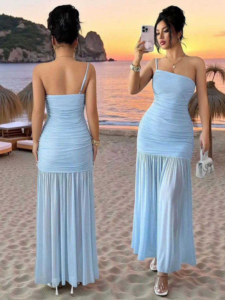 VESTIDO LARGO AJUSTADO TENDENCIA  1