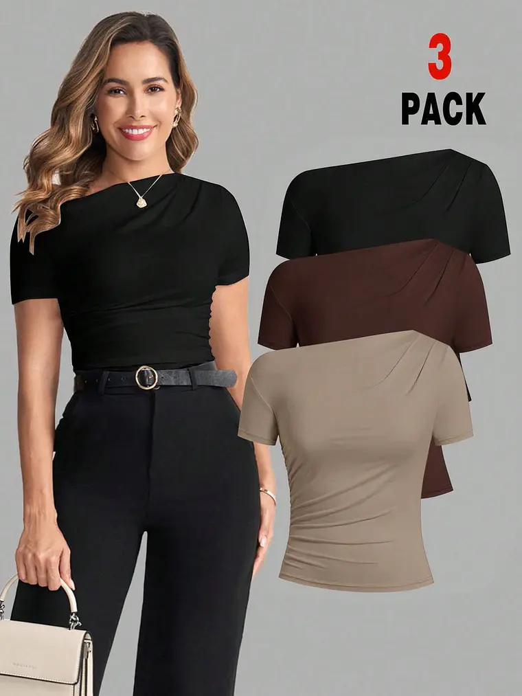 BLUSA BASICA MANGA ASIMETRICA CASUAL  1