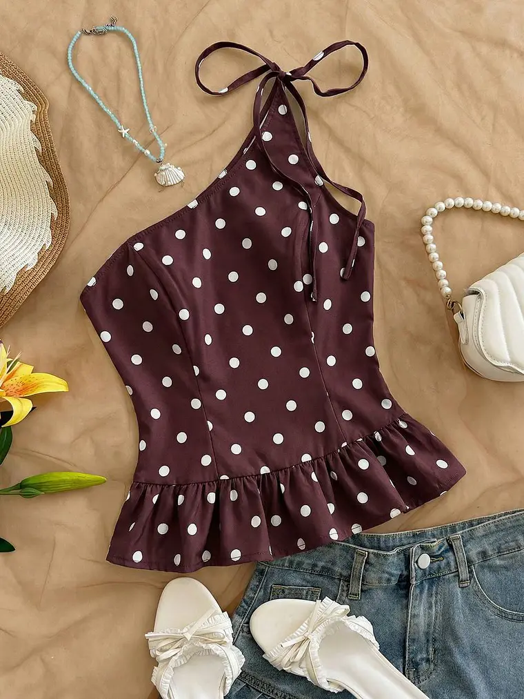 BLUSA DE LUNARES TOP TENDENCIA  1
