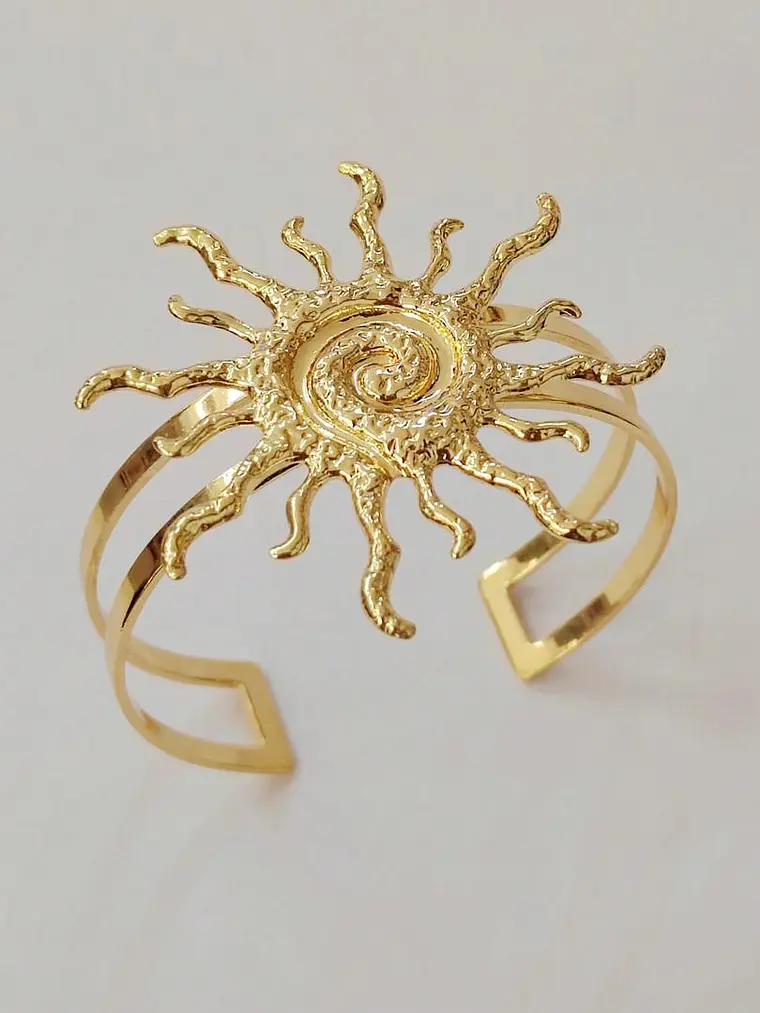 BRASALETE ABIERTO CON FLOR DE SOL 1