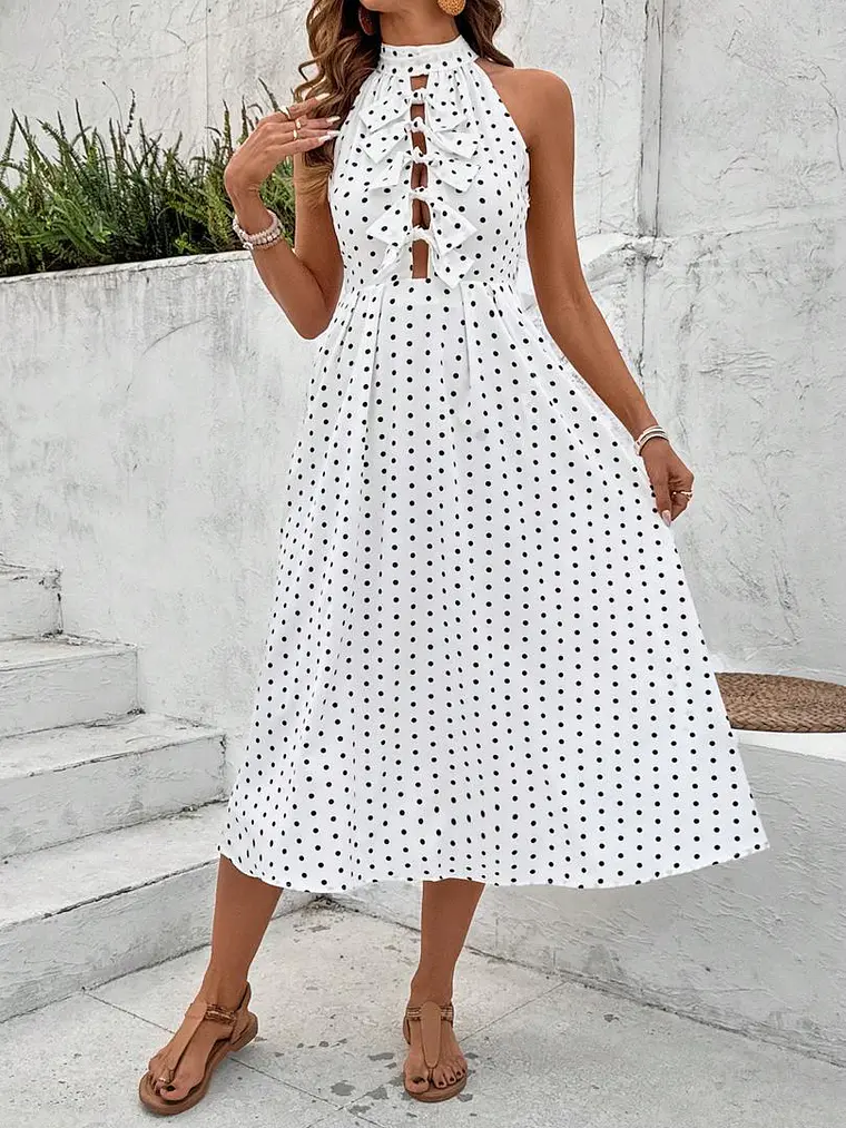 VESTIDO LARGO DE LUNARES 1
