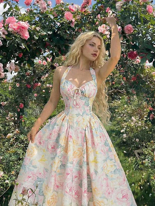 VESTIDO LARGO DE FLORES