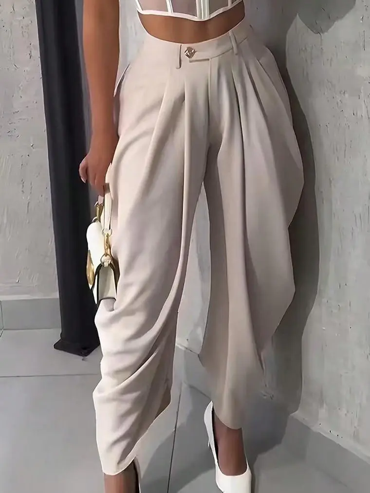 pantalón largo plisado 1
