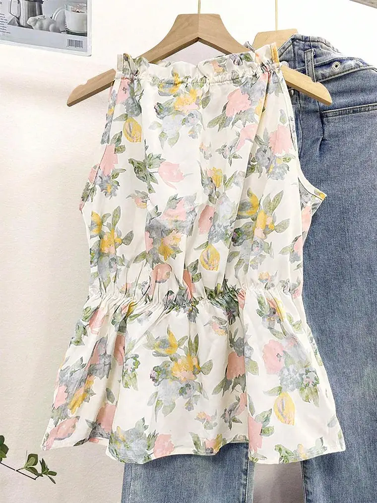 BLUSA SIN MANGA ESTAMPADO FLORAL 1